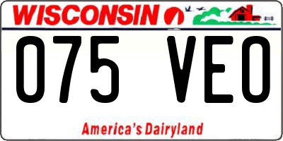 WI license plate 075VEO