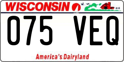 WI license plate 075VEQ