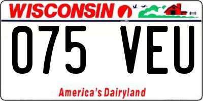 WI license plate 075VEU