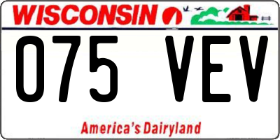 WI license plate 075VEV