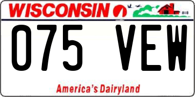 WI license plate 075VEW