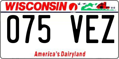 WI license plate 075VEZ