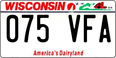 WI license plate 075VFA