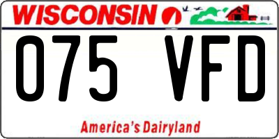 WI license plate 075VFD
