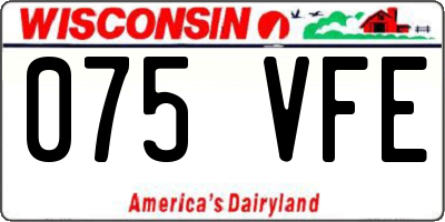 WI license plate 075VFE