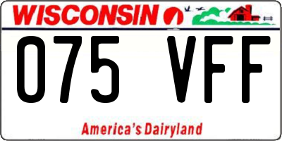 WI license plate 075VFF