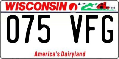 WI license plate 075VFG