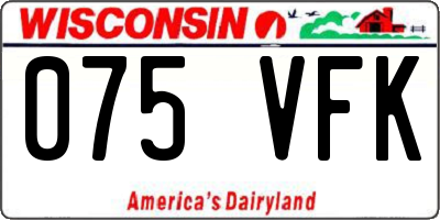 WI license plate 075VFK