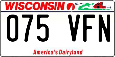 WI license plate 075VFN