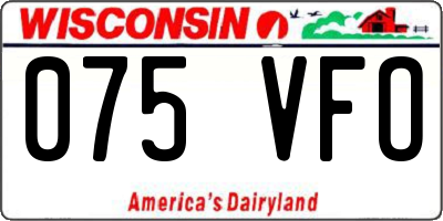 WI license plate 075VFO