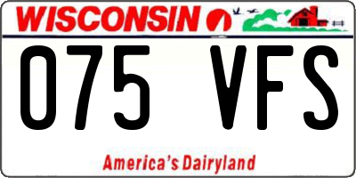 WI license plate 075VFS