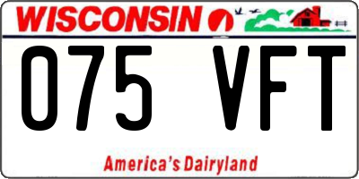 WI license plate 075VFT