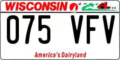 WI license plate 075VFV