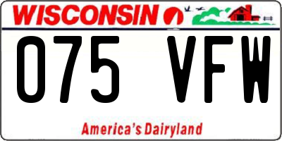 WI license plate 075VFW