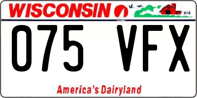 WI license plate 075VFX