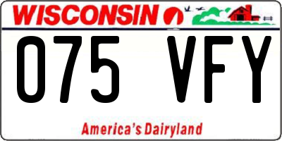 WI license plate 075VFY