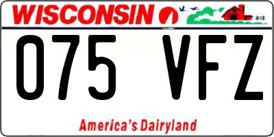 WI license plate 075VFZ