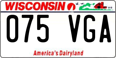 WI license plate 075VGA