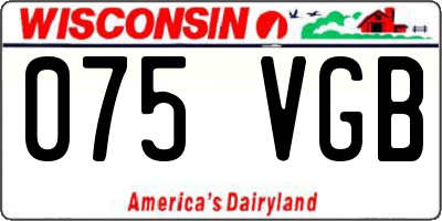 WI license plate 075VGB