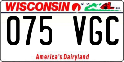 WI license plate 075VGC
