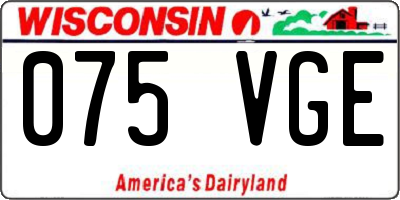 WI license plate 075VGE