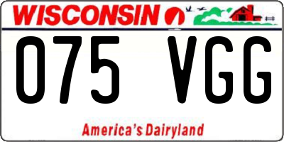 WI license plate 075VGG