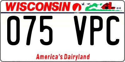 WI license plate 075VPC