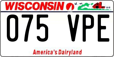 WI license plate 075VPE
