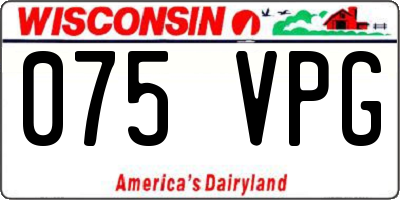 WI license plate 075VPG