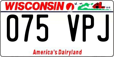 WI license plate 075VPJ
