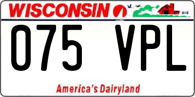 WI license plate 075VPL