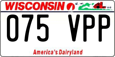 WI license plate 075VPP