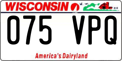 WI license plate 075VPQ