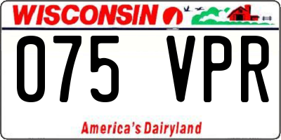 WI license plate 075VPR