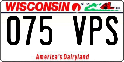 WI license plate 075VPS