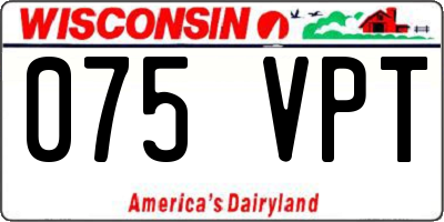 WI license plate 075VPT