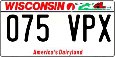 WI license plate 075VPX