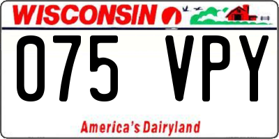 WI license plate 075VPY
