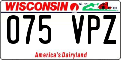 WI license plate 075VPZ