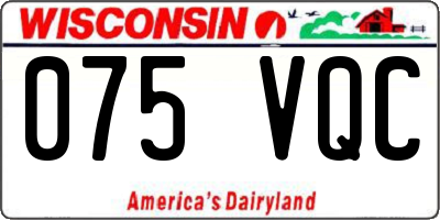 WI license plate 075VQC