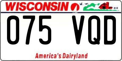 WI license plate 075VQD