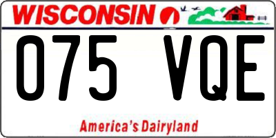 WI license plate 075VQE