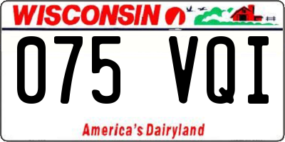 WI license plate 075VQI