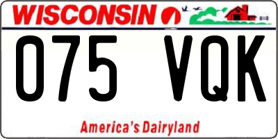 WI license plate 075VQK