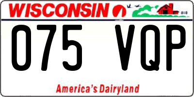 WI license plate 075VQP