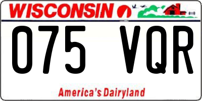 WI license plate 075VQR