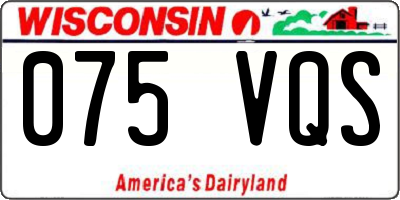 WI license plate 075VQS