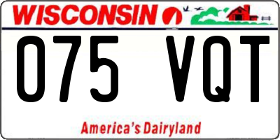 WI license plate 075VQT