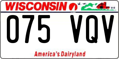 WI license plate 075VQV