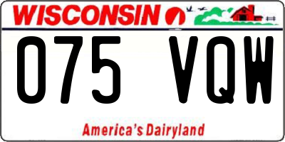 WI license plate 075VQW